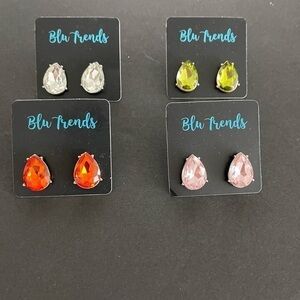 Beautiful Large Post Teardrop Shape Earrings